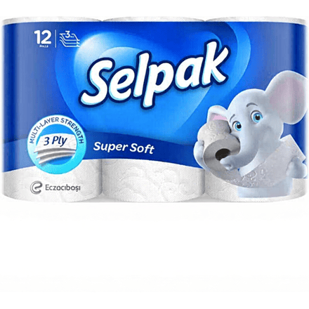 Selpak toiletpapier wit 3-laags 12 rollen（superzacht）superzacht 12 rollen