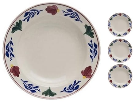 Boerenbont diep eetbord 23cm set van 4 stuks
