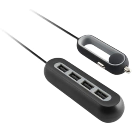 KSIX 4x USB A Zwarte Autolader - 1 5m