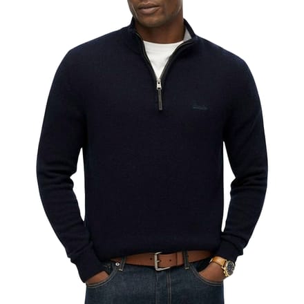 Heren trui van gemengde wol met opstaande kraag Superdry