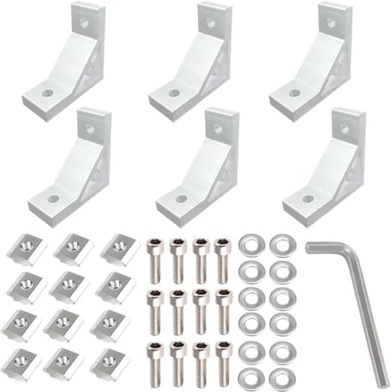Hoekverbinder 90 graden voor aluminium profielen - 6 stuks