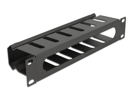 10 inch kabelrangeerkanaal | 70 mm diep | 1U | zwart