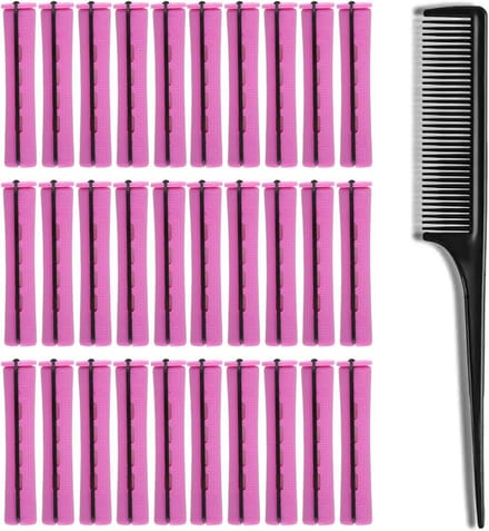 30 Stuks Haarrollers Set voor Permanente Krullen en Volume, Geschikt Kort en Lang Haar