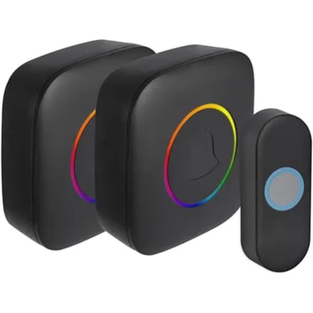 Exin Gong Set - 2 X Batterij - Beldrukker - Rgb Licht - Zwart