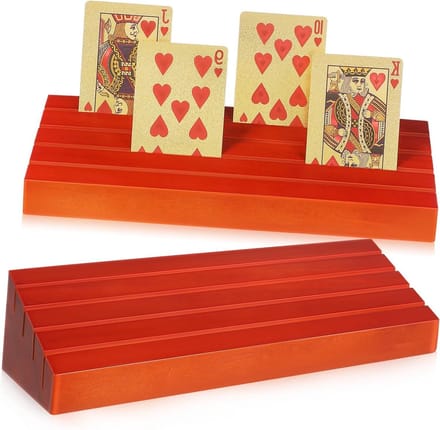 Houten Kaartenstandaard - Kaarthouder Set - Spelkaarten Tonen - Verticale Display - 25cm Lengte - Bruin
