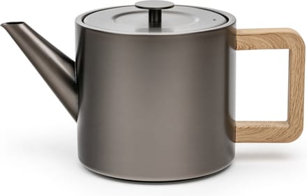 Bredemeijer - Theepot dubbelwandig Narvik - 1,1 liter - Metallic grijs - Met theezeef
