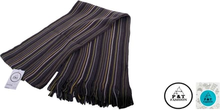 P&T Mannen Sjaal Gestreept - Bruin-Oker - 180 x 25 cm