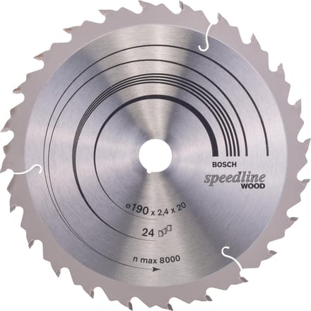 Bosch RUNDSAVKL SPEEDLINE WOOD 190X20MM 24T
