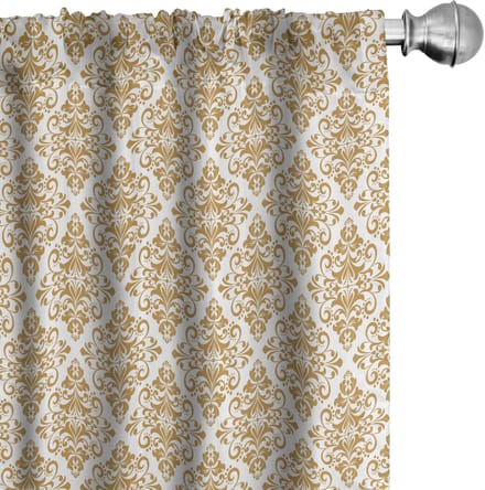 ABAKUHAUS Gordijnen – 2x75x175 cm – Geometrisch – Karamel en Wit