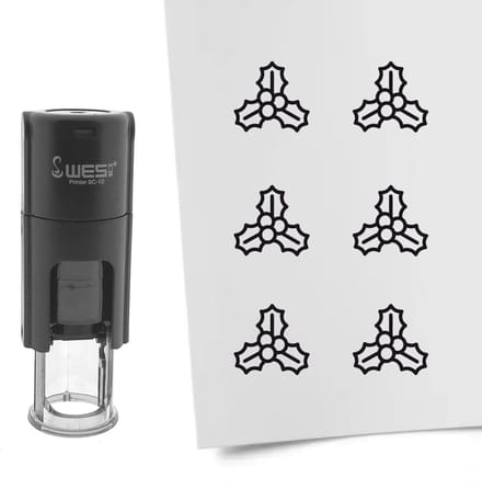 CombiCraft Stempel mistletoe 10mm rond zwarte inkt - per 1 stuk