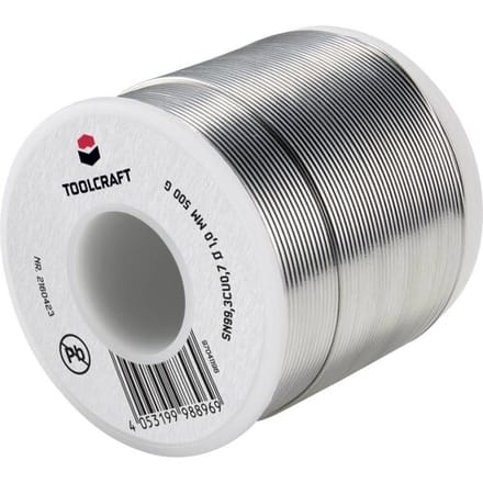 TOOLCRAFT Soldeertin, loodvrij Spoel Sn99,3Cu0,7 ROL1 500 g 1 mm
