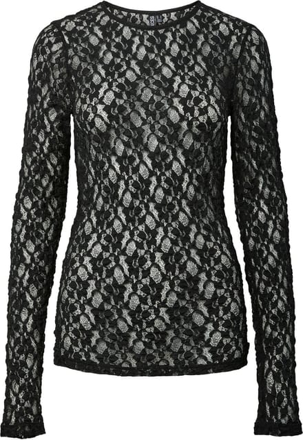 PIECES - PCHAZEL LS LACE TOP JRS NOOS - Dames - Blouses