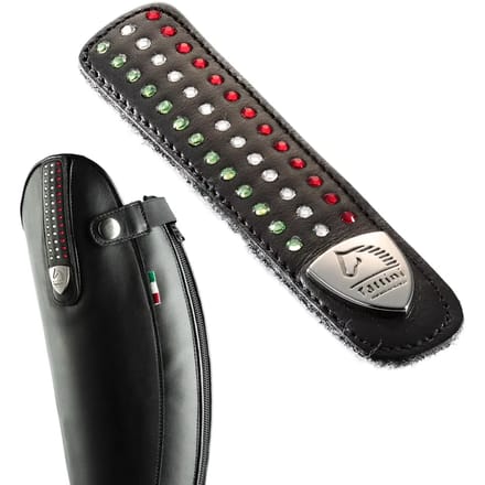 Verwisselbare Italiaanse vlag band met strass steentjes Tattini