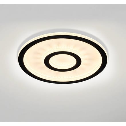 Searchlight LED plafondlamp Roundel, wit/zwart, Ø 35 cm, ijzer/acryl