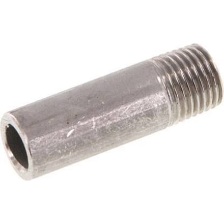 R 1/4'' Buitendraad x 13.5mm RVS Pijpnippel met Las uiteinde 20 Bar DIN 2982 - 40mm