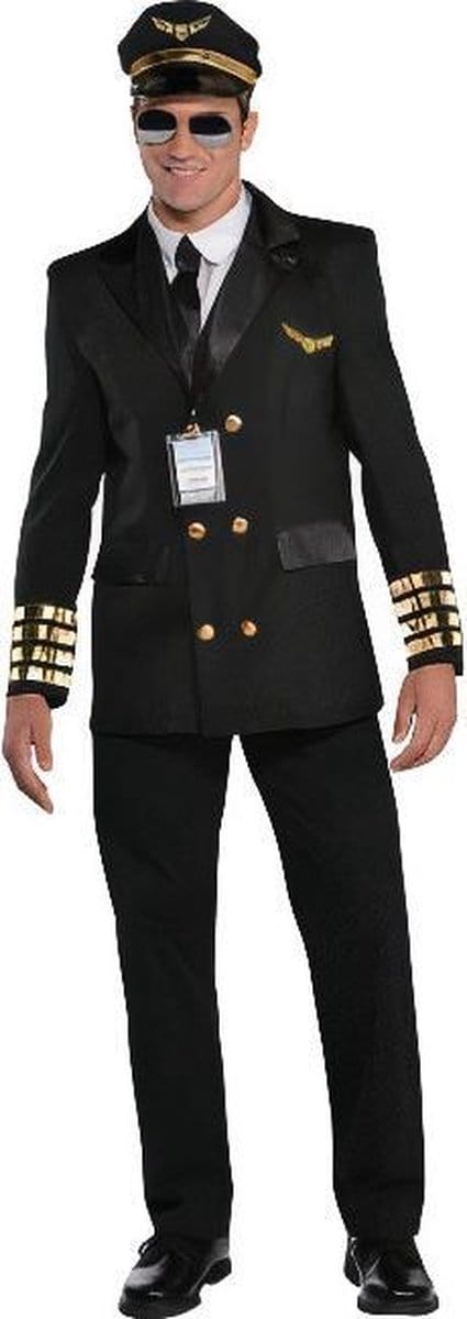 Amscan Kostuum Captain Wingman Heren Polyester Zwart Maat M