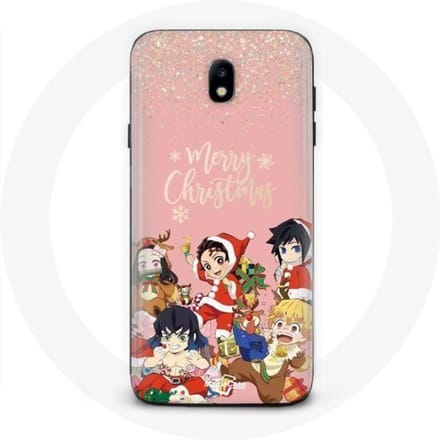 Coque pour Samsung Galaxy J7 2017 Demon slayer merry christmas affiche Anime Manga