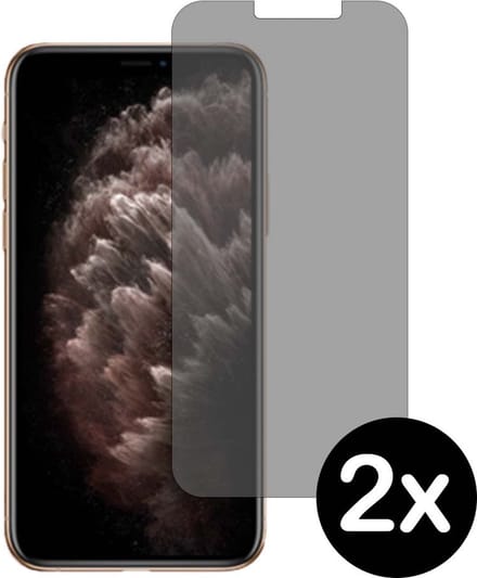 Smartphonica Privacy screenprotector voor iPhone 11 Pro Max tempered glass - 2 stuks geschikt voor iPhone 11 Pro Max
