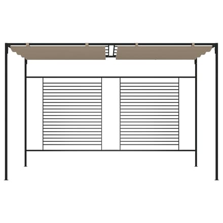 vidaXL - Prieel - met - uittrekbaar - dak - 180 - g/m² - 3x4x2,3 - m - taupe