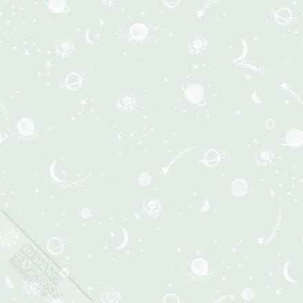 INGK Behang - Puck & Rose - Kinderbehang - Sterren En Planeten Groen