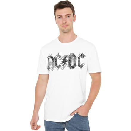 AC/DC Heren Paisley Logo T-Shirt (Wit)