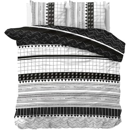 Sleeptime Artic Stripe Dekbedovertrek - 140x200/220 + 1 kussensloop 60x70 - Wit - Eenpersoons