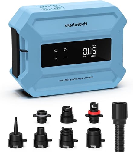 Oplaadbare Luchtpomp - Elektrische SUP Pomp - Opblaasbare Boten - Intelligente Dubbele Inflatie - Max 20 PSI - Blauw