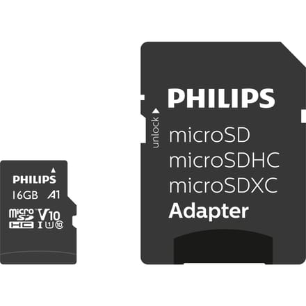 Philips FM16MP45B - Micro SDHC kaart 16GB incl. adapter - Class 10 - UHS-I U1
