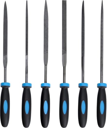 Feilenset van 6 metalen vijlen voor precisiewerkzaamheden