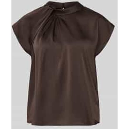 Blousetop van satijn met knoopdetail model 'Fleur Drapy'