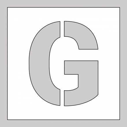 Spuitsjabloon letter G - dibond 500 x 500 mm