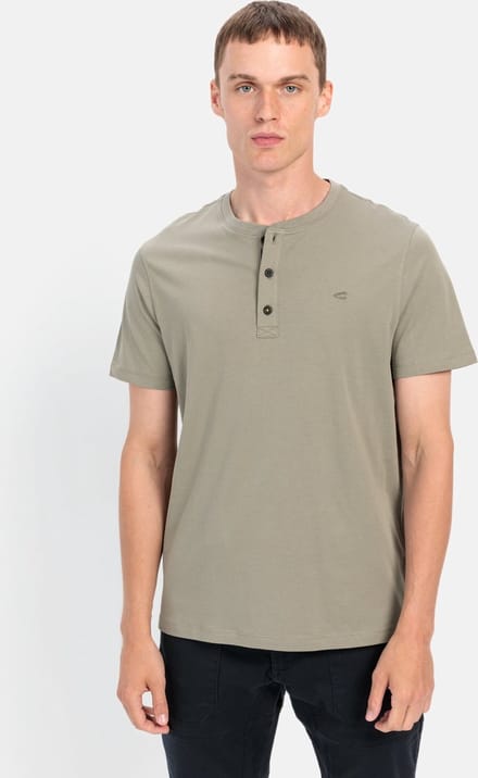 camel active Henley met korte mouwen - Maat menswear-M - Khaki