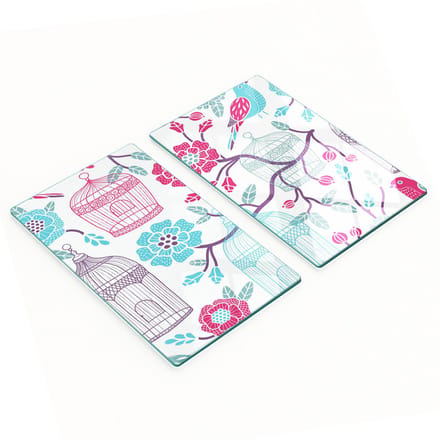 Multifunctionele decoratieve glazen panelen/vogelkooien 2x30x52 cm