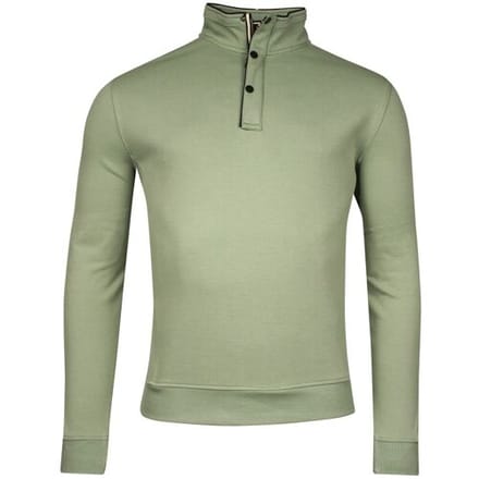 Baileys Trui Sweatshirt Half Zip Buttons Fine Piqué Misty Green / male