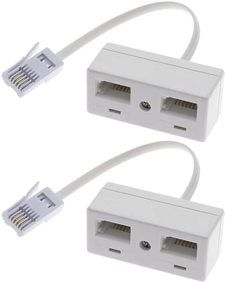 Dailygoody - Telefoon Splitter - Dubbele Telefoon Socket Adapter - Wit - BT Telefoon Adapter - Geschikt voor Britse Telefoons - RJ11 Adapter