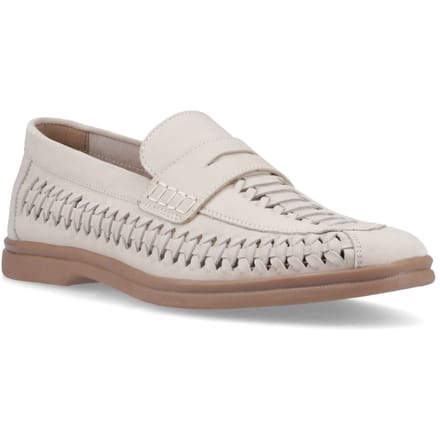 Hush Puppies Bowie Leder Heren Taupe Slim Fit Instappers