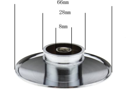 Dailygoods- Pop-up Wastafelafval 66 mm - Chroom Afwerking - Messing - Veermechanisme - M8 Schroefdraad - Afdichtring 40 mm - Afvalplug