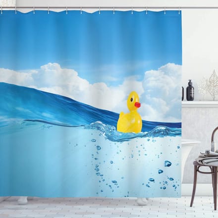 ABAKUHAUS douchegordijn – sc_23373_175x240 – blauw geel, polyester