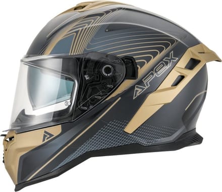 APEX FI200 Madrid Zwart Goud Integraalhelm - Maat M - Helm Motorhelm