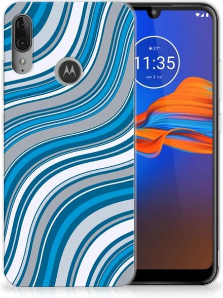 Motorola Moto E6 Plus TPU bumper Waves Blue