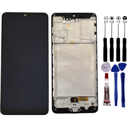 Scherm voor Samsung A31 SM-A315F OLED + achtergrond + voetafdruk + gereedschap