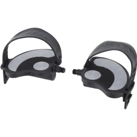 2 PCS Pédales de Vélo d'Exercice avec Sangles PP PVC Acier Inoxydable Universel Réglable Pédales de Vélo d'Exercice Clips pour la Maison gray