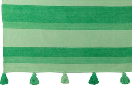 J-Line plaid Strepen + Kwastjes - katoen - groen