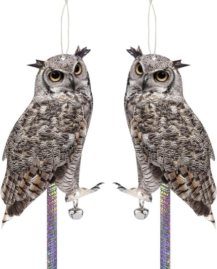 Vogelverschrikkers voor balkon - Duivenafweer met hangende uilen, effectief tegen vogels en duiven