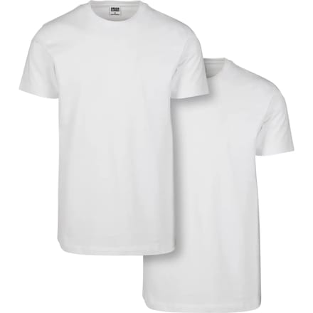 Urban Classics - Basic 2Pack Heren Tshirt - 3XL - Wit