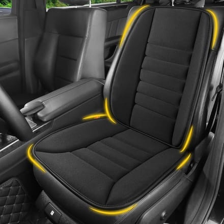 Autozitkussen Set - Lendensteun Kussen - Comfortabel Zitten - Traagschuim Ondersteuning - Complete Set - Zwart