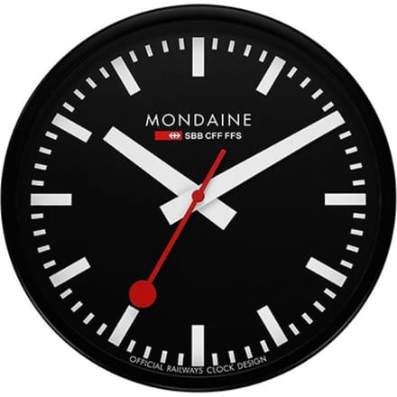Mondaine Official Railway Clock Stations - Wandklok A990.CLOCK.64SBB - zwart - 25cm