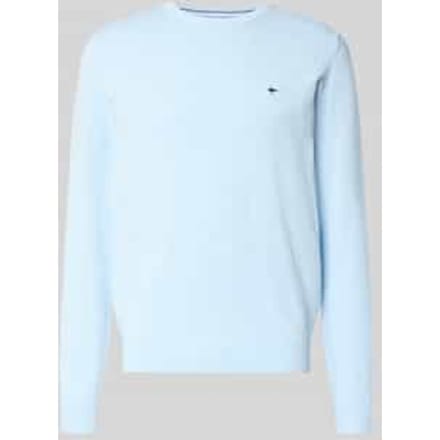 Fynch-Hatton Trui Solid Color O-Neck Superfine Cotton New Breeze / male