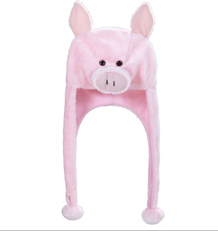 Widmann Varken muts - 59 cm - roze - voor volwassenen - Carnaval - dieren thema