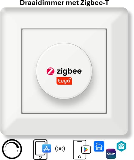 Freelux - Led Dimmer - Zigbee Smart Life - 230VAC - 3-250W/1,1A - Inbouw - Stopcontact - Zuiver wit glans
